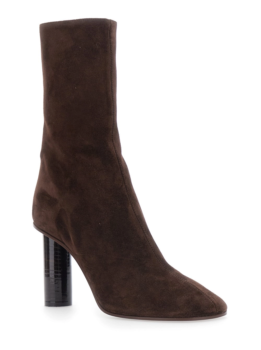 Paris texas Stivaletti 'Alice' con tacco alto e chiusura con zip in suede Marroni donna, view 2