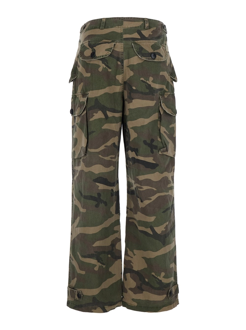 Found Pantaloni con tasche cargo e stampa camouflage in tessuto verdi uomo, view 2