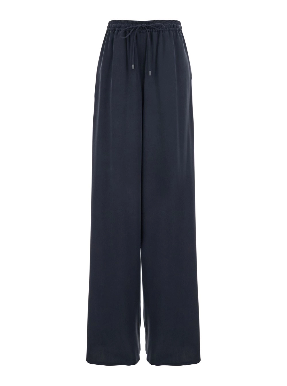 Max Mara Pantaloni 'Genero' in Seta con Vita Elasticizzata con Coulisse Blu Donna