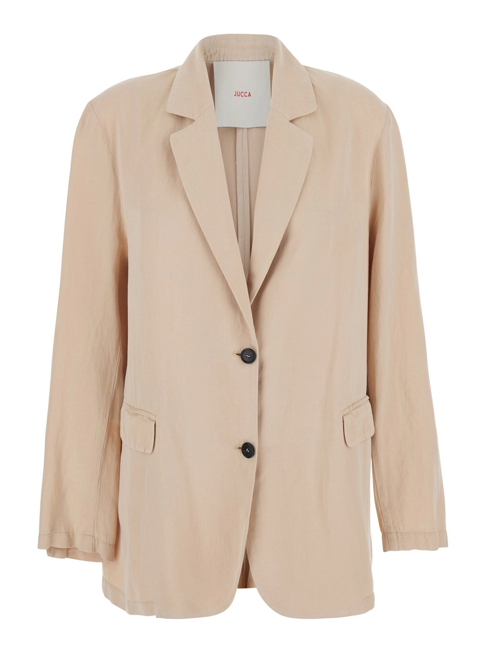 Jucca Giacca monopetto con revers classici in tessuto beige donna