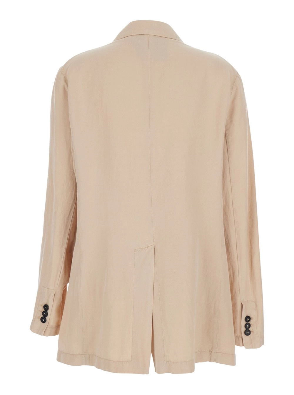 Jucca Giacca monopetto con revers classici in tessuto beige donna, view 2
