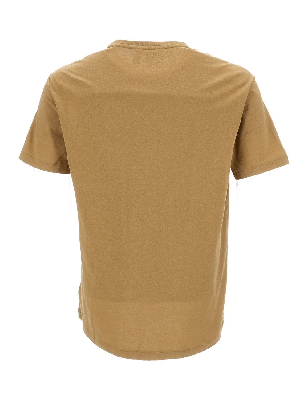 Polo Ralph Lauren T-Shirt Girocollo con Ricamo Cavallino in Jersey di Cotone Beige Uomo, view 2