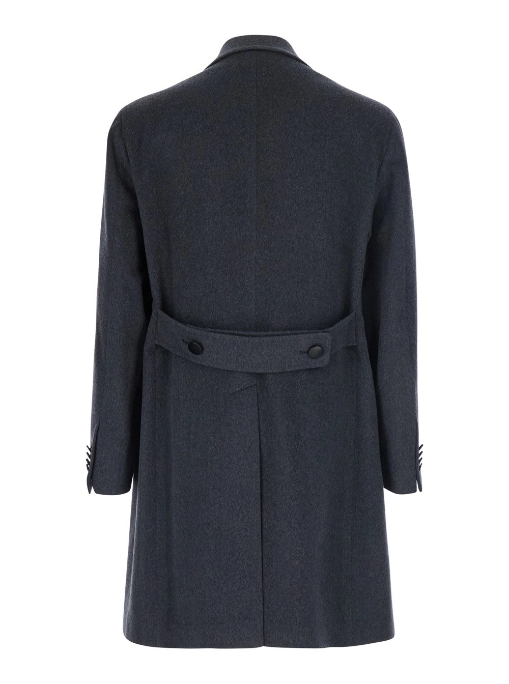 Tagliatore Cappotto 'Arden' Doppiopetto con Revers Classici e Martingala in Lana Grigio Uomo, view 2