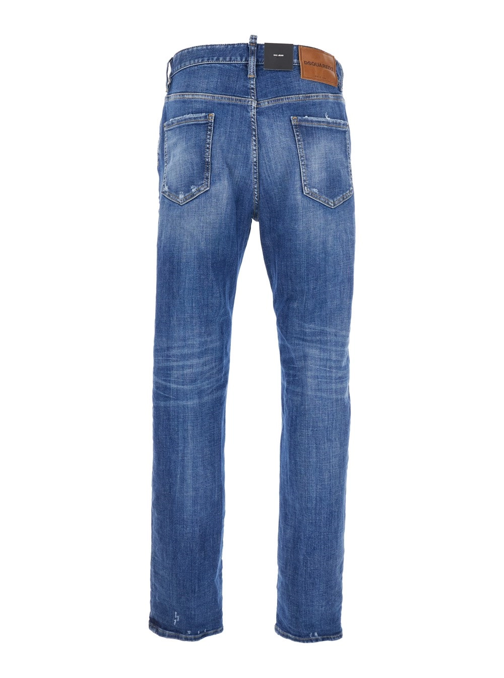 Dsquared2 Jeans con Dettagli Strappati sul Fronte e Patch Logo sul Retro in Denim Blu Uomo, view 2