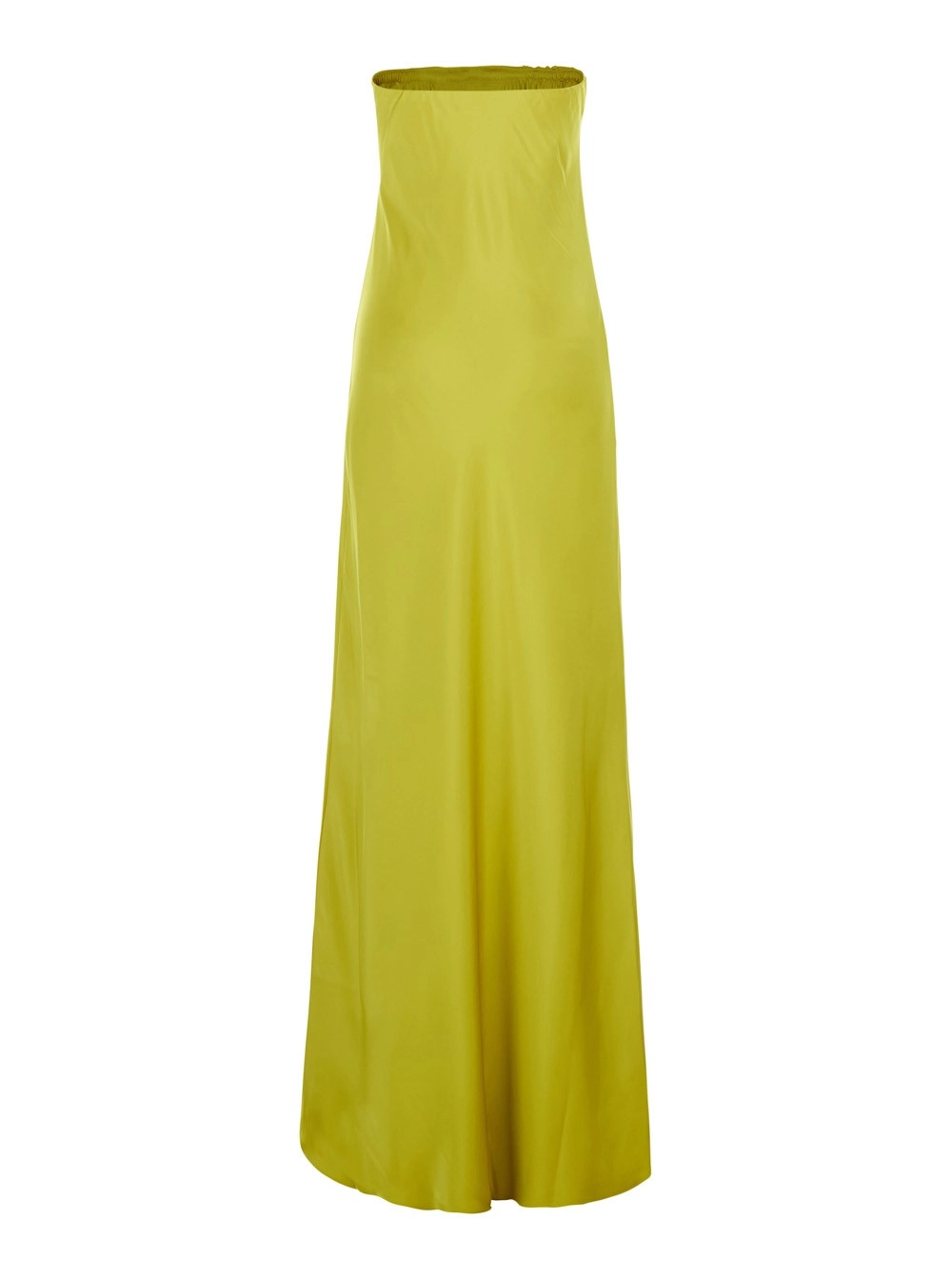 Norma kamali Abito lungo 'BIAS' con design smanicato in tessuto tecnico giallo donna, view 2