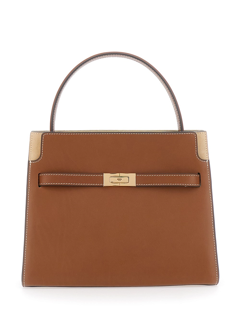 Tory Burch Borsa a Mano 'Lee Radziwill' Piccola con chiusura con cinturino sul fronte in pelle marrone donna