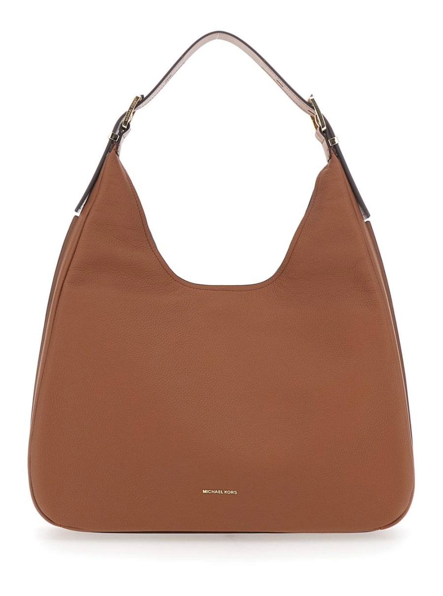 Michael michael kors Borsa a spalla 'Nolita Grande' con Logo Lettering sul Fronte in Pelle Marrone Donna