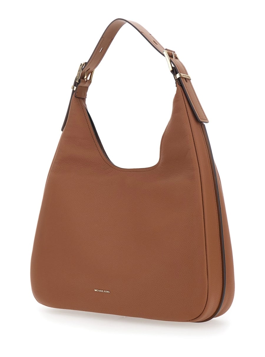 Michael michael kors Borsa a spalla 'Nolita Grande' con Logo Lettering sul Fronte in Pelle Marrone Donna, view 2