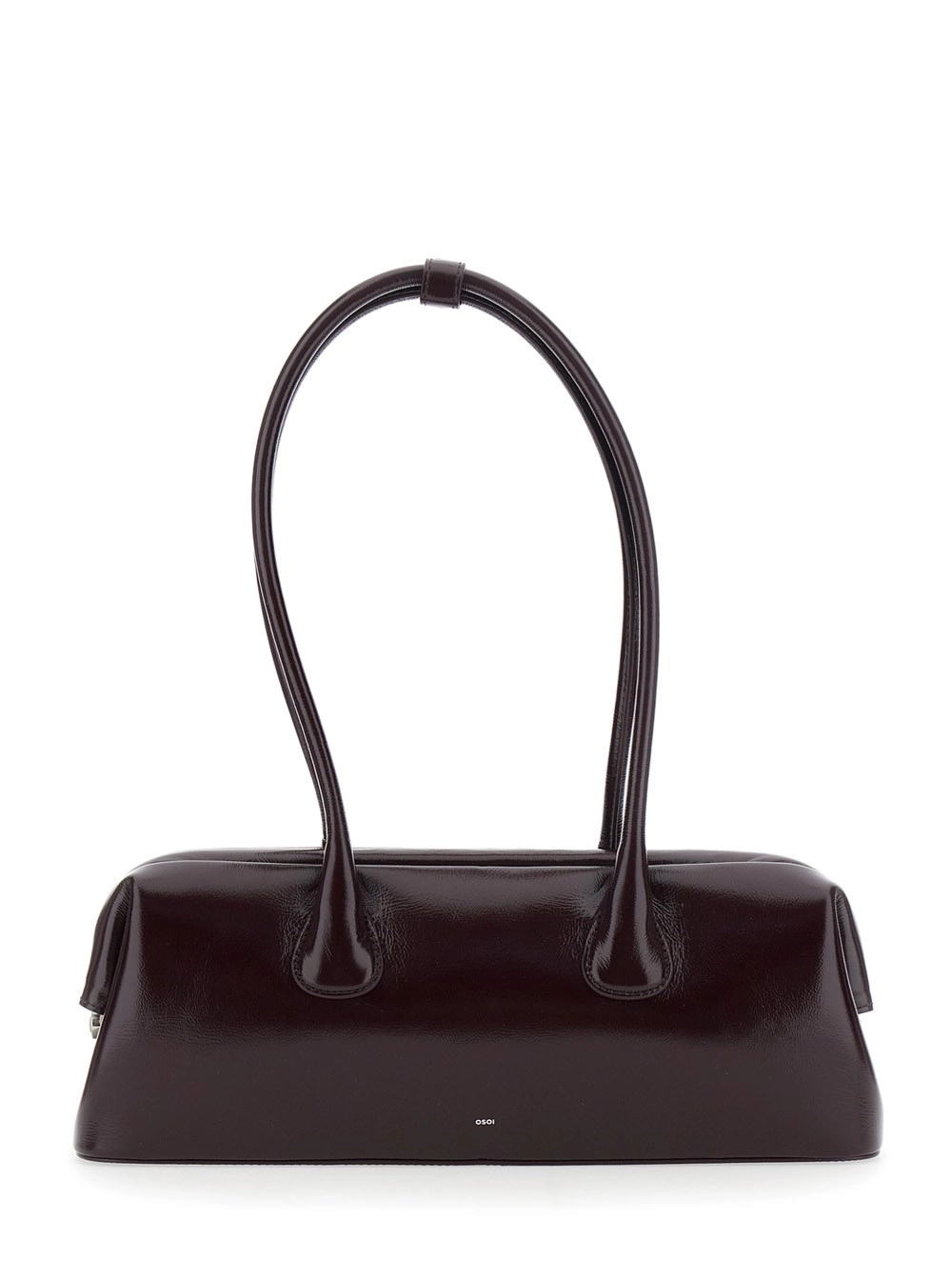 Osoi Borsa a Spalla 'Boat Wide' con Due Manici Superiori in Pelle Bordeaux Donna