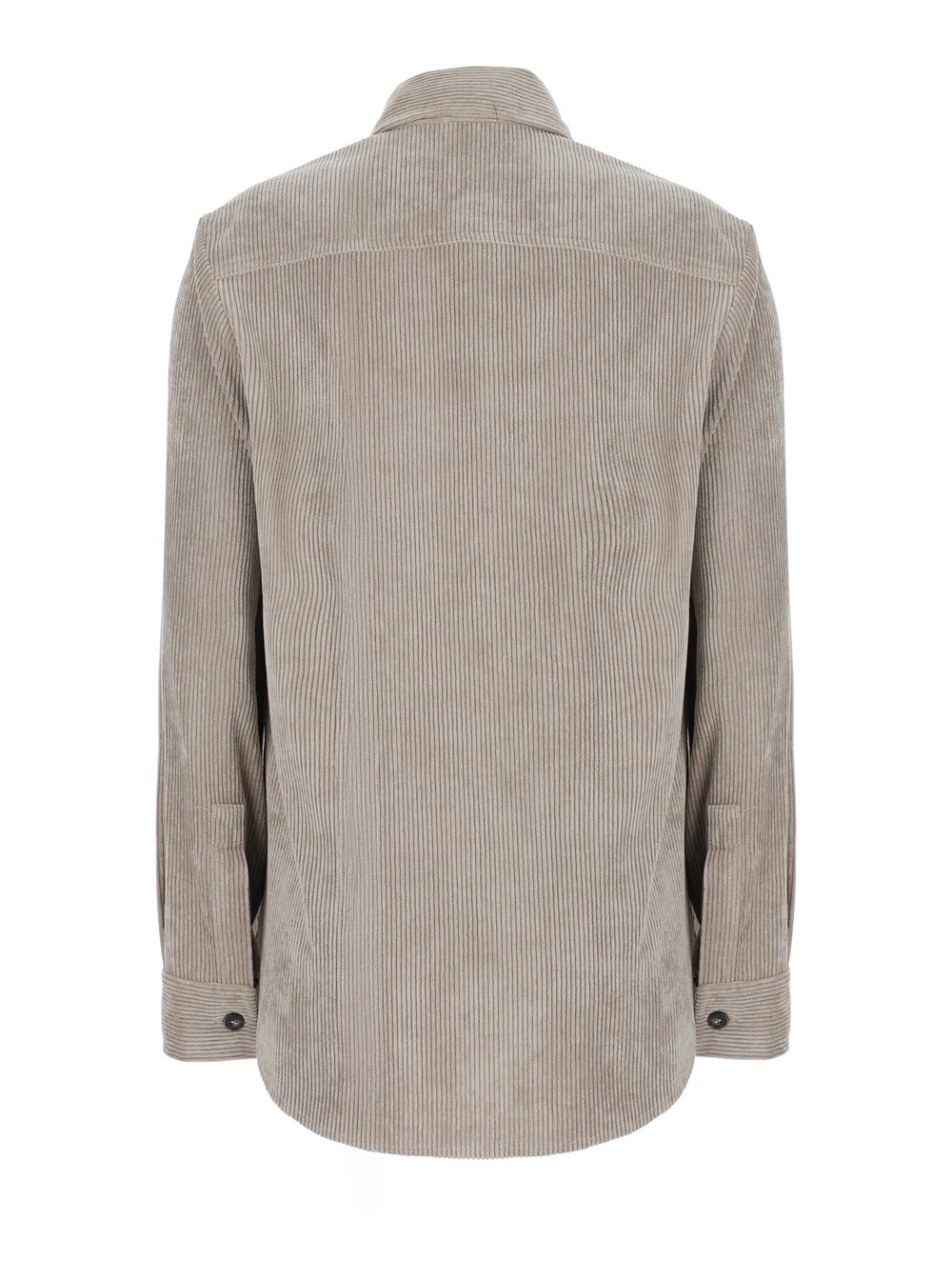 Leplain Camicia con colletto classico e due tasche applicate sul fronte in velluto a coste grigia donna, view 2