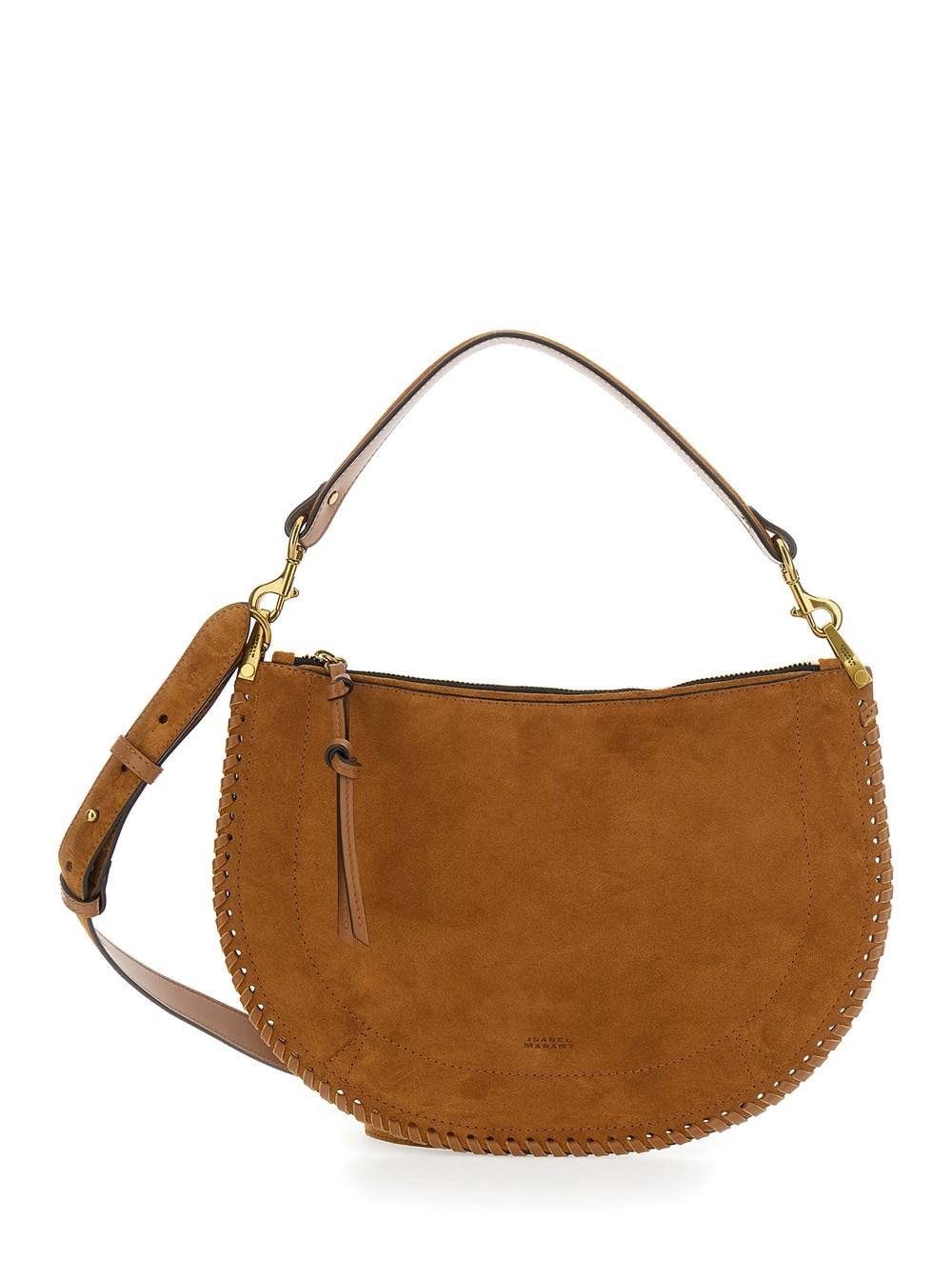 Isabel Marant Borsa a Spalla con Tracolla Removibile in Pelle Scamosciata Marrone Donna