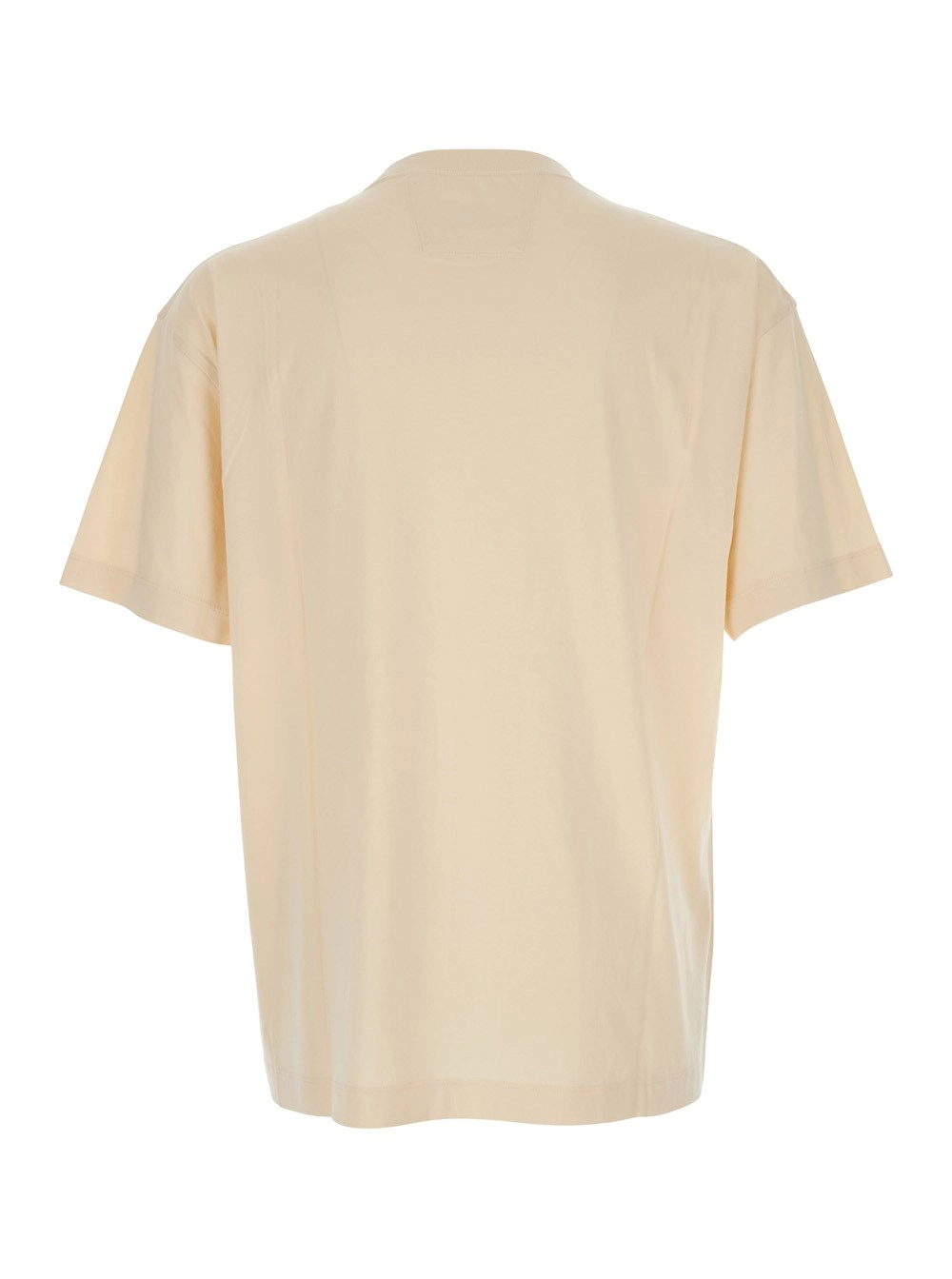 C.P. Company T-Shirt con Logo sul Fronte in Cotone Beige Uomo, view 2