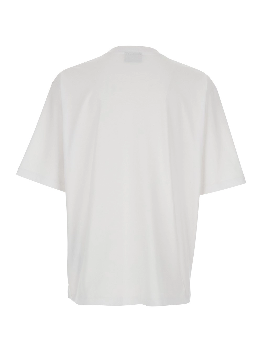 Dsquared2 T-Shirt con Maxi Logo sul Fronte in Cotone Bianca Uomo, view 2
