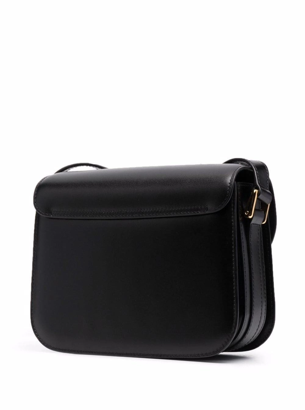 A.P.C. Borsa a Tracolla 'Grace' Piccola con Tracolla Regolabile e Logo Lettering Impresso sul Fronte in Pelle Nera Donna, view 2
