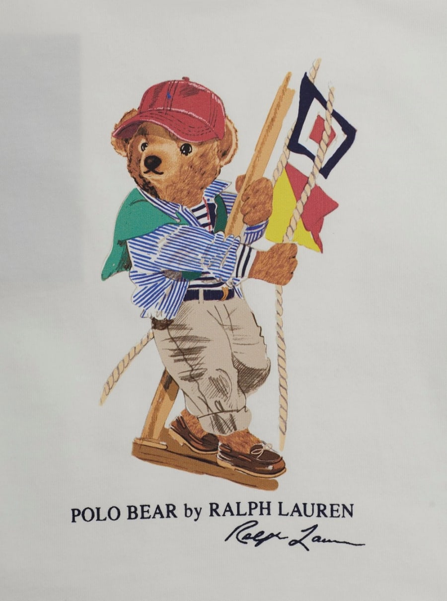 Polo ralph lauren kids T-Shirt Bianco '320A12428002' con Stampa Logo Frontale in Cotone Uomo, view 3
