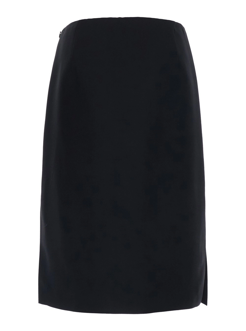 Fendi Gonna con chiusura con zip laterale in misto lana e Seta Nera Donna, view 2