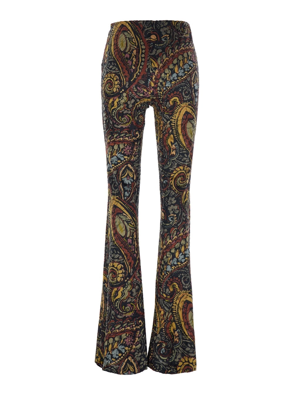 Etro Pantaloni con gamba svasata e stampa all-over in tessuto tecnico multicolor donna, view 2