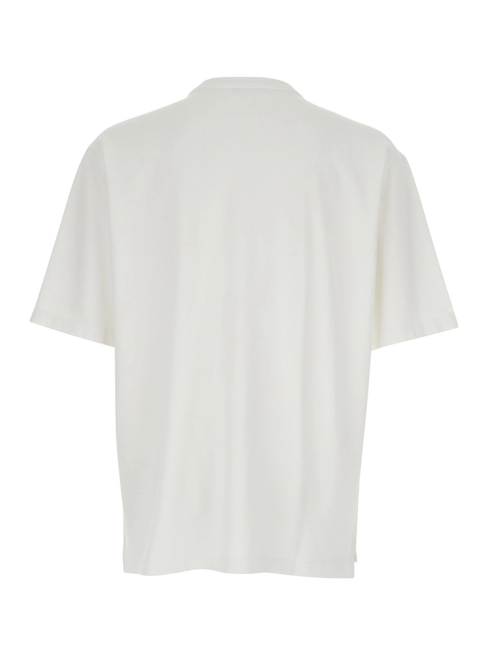 Dsquared2 T-Shirt Girocollo con Logo Lettering sul Fronte in Cotone Bianca Uomo, view 2