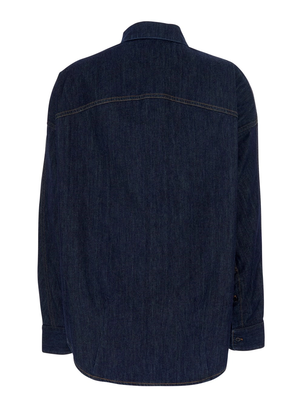 Dries Van Noten Camicia 'Casio' con Colletto Classico in Denim Blu Donna, view 2