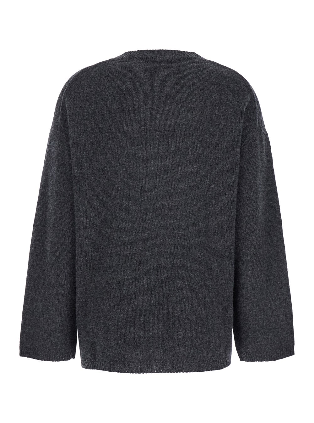 Allude Maglione Girocollo Morbida in Cashmere Grigio Donna, view 2