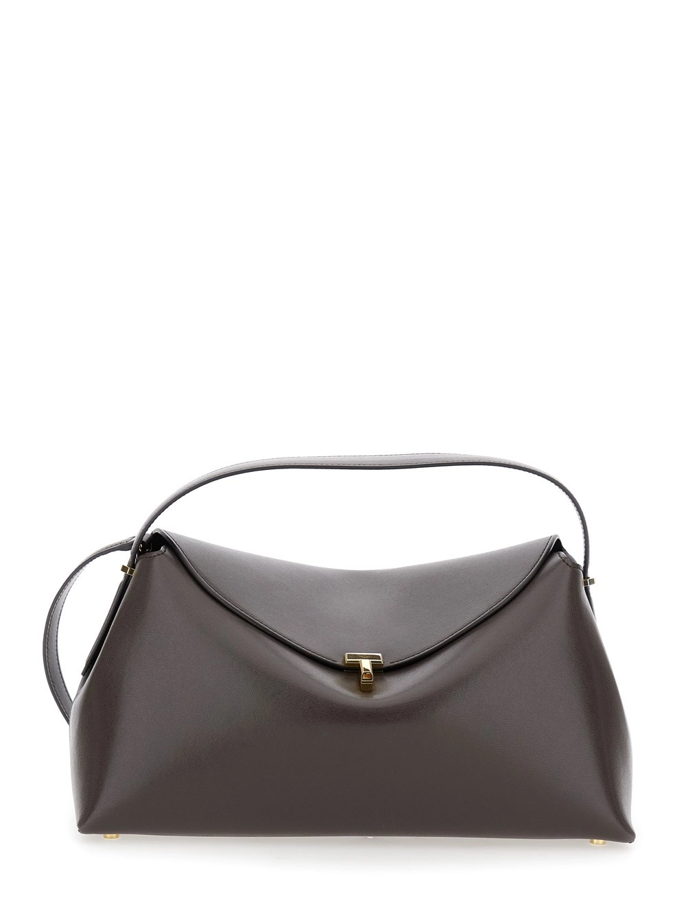 Toteme Borsa a Mano con Tracolla Removibile in Pelle Marrone Donna