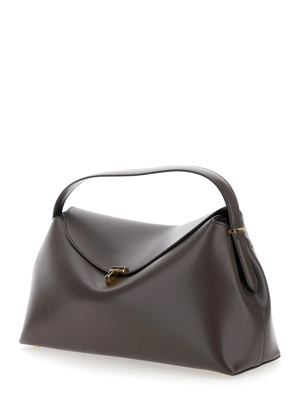 Toteme Borsa a Mano con Tracolla Removibile in Pelle Marrone Donna, view 2