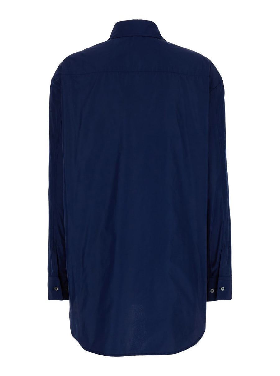 Leplain Camicia Oversize in Cotone Blu Donna, view 2