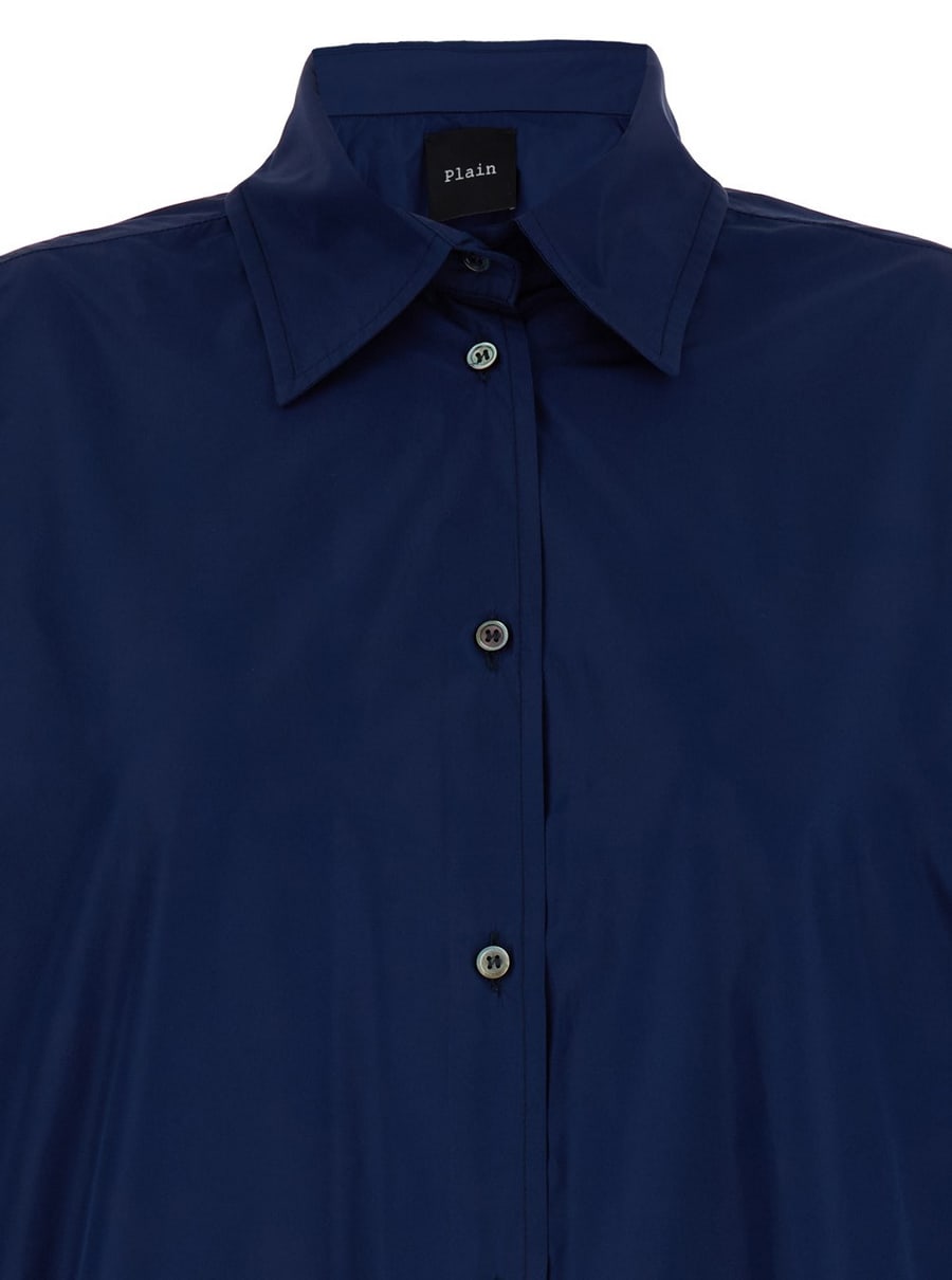 Leplain Camicia Oversize in Cotone Blu Donna, view 3