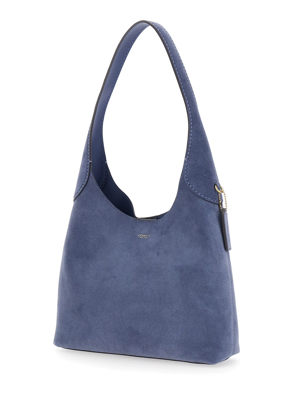 Coach Borsa a Spalla 'Brooklyn' con Chiusura Magnetica e Dettaglio Logo in Pelle Scamosciata Blu Donna, view 2