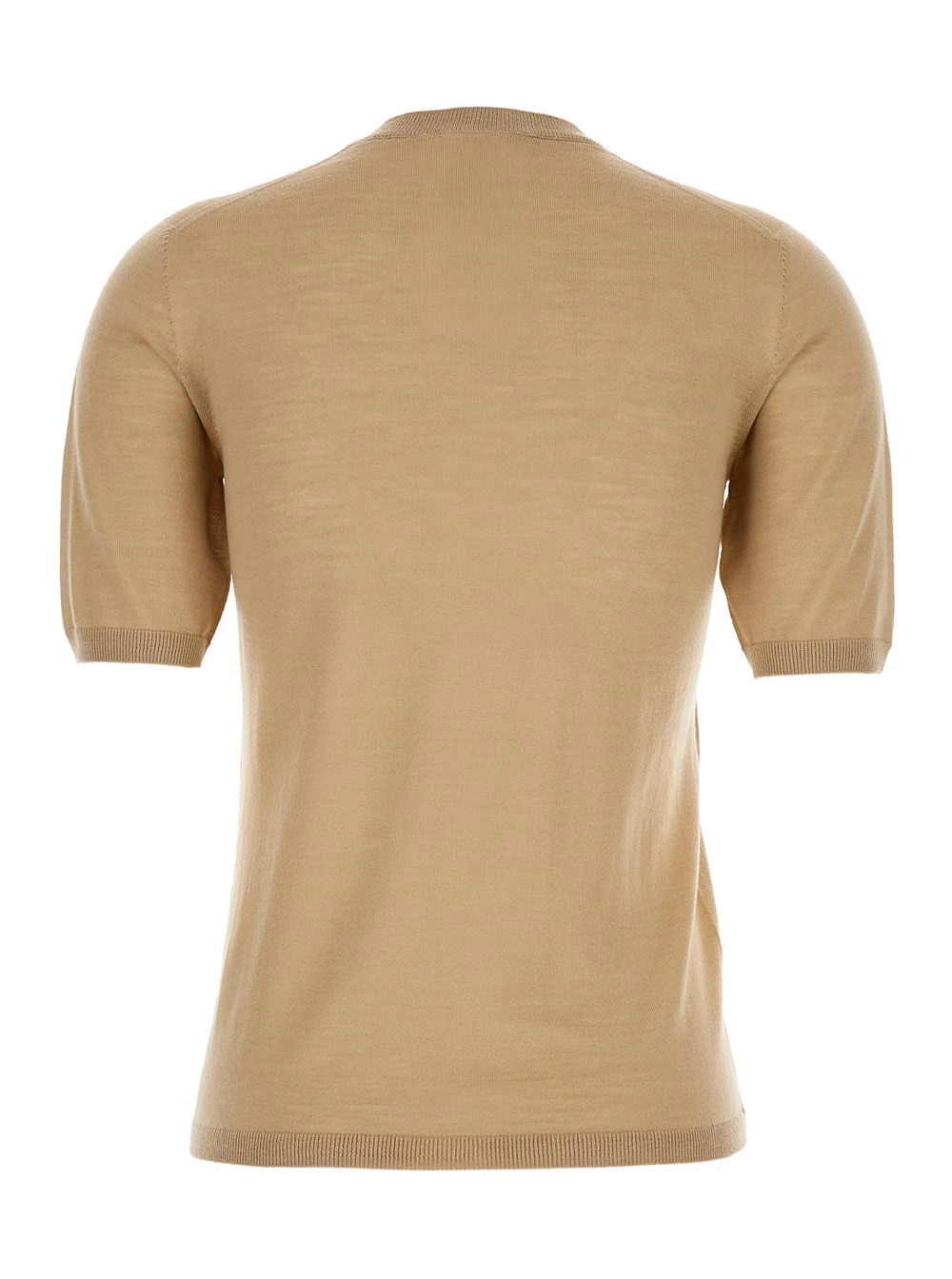 Max Mara Maglione 'Gerico' Girocollo con Maniche Corte in Lana Beige Donna, view 2