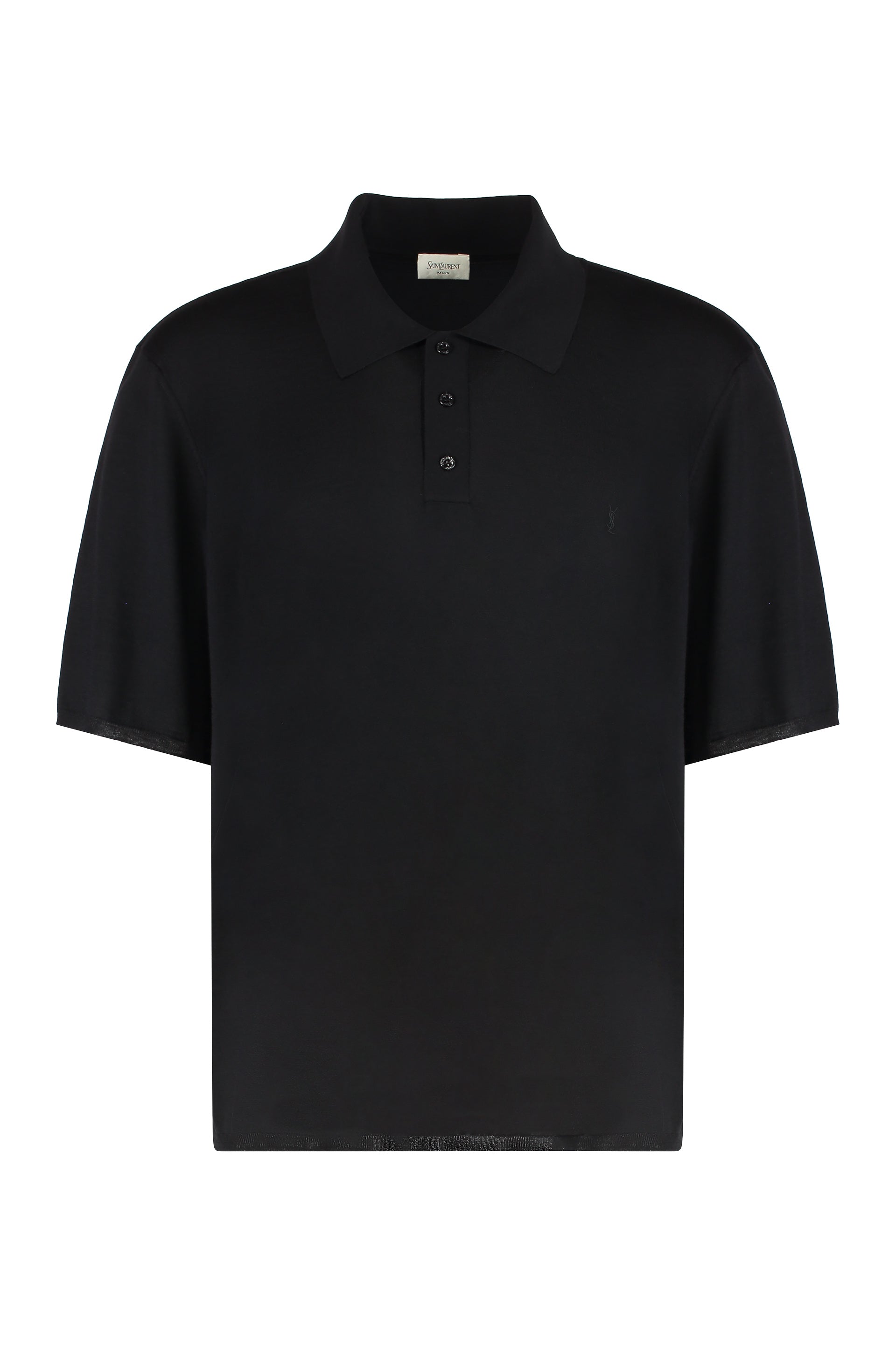 Saint Laurent Polo Cassandre in maglia di lana