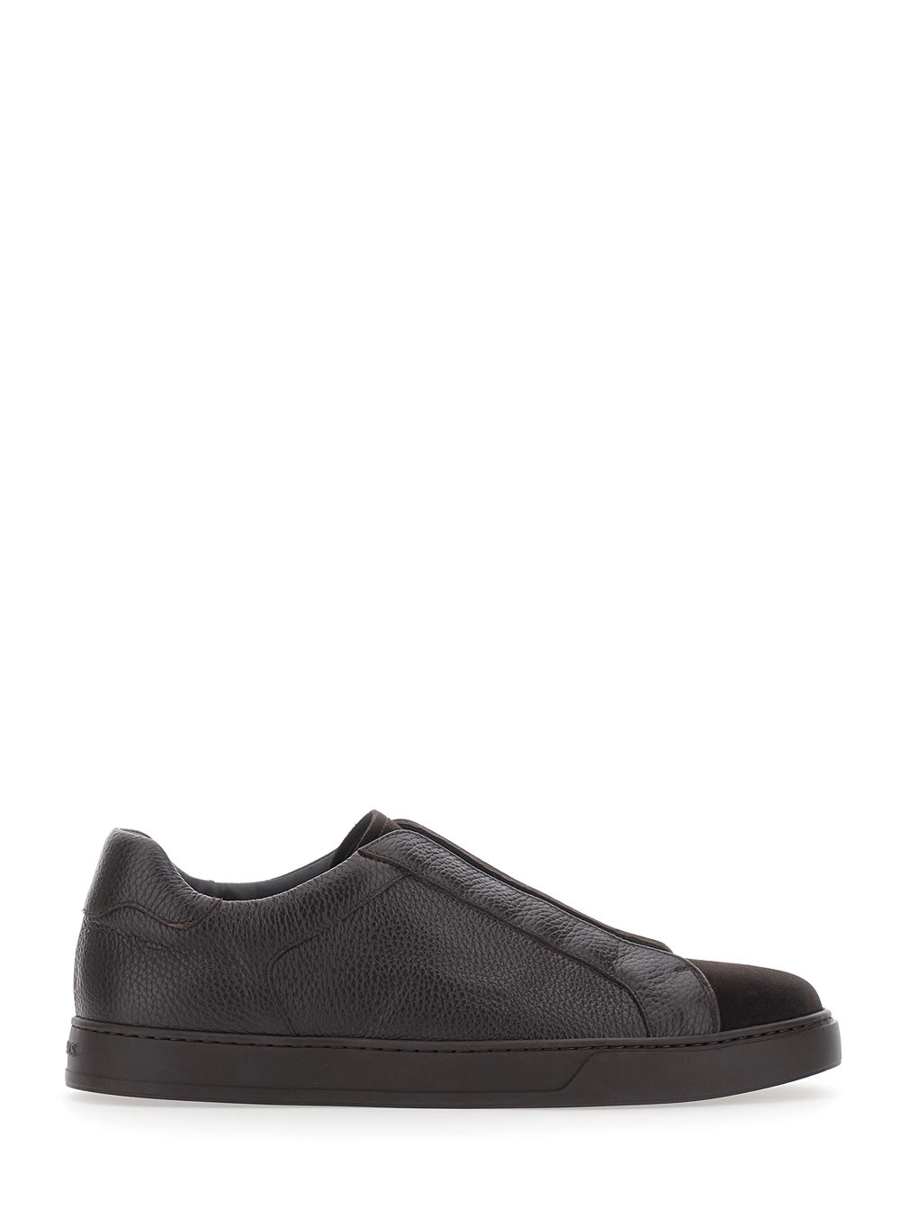 Doucal's Sneakers 'Spencer' Low Top con design slip-on in pelle marroni uomo
