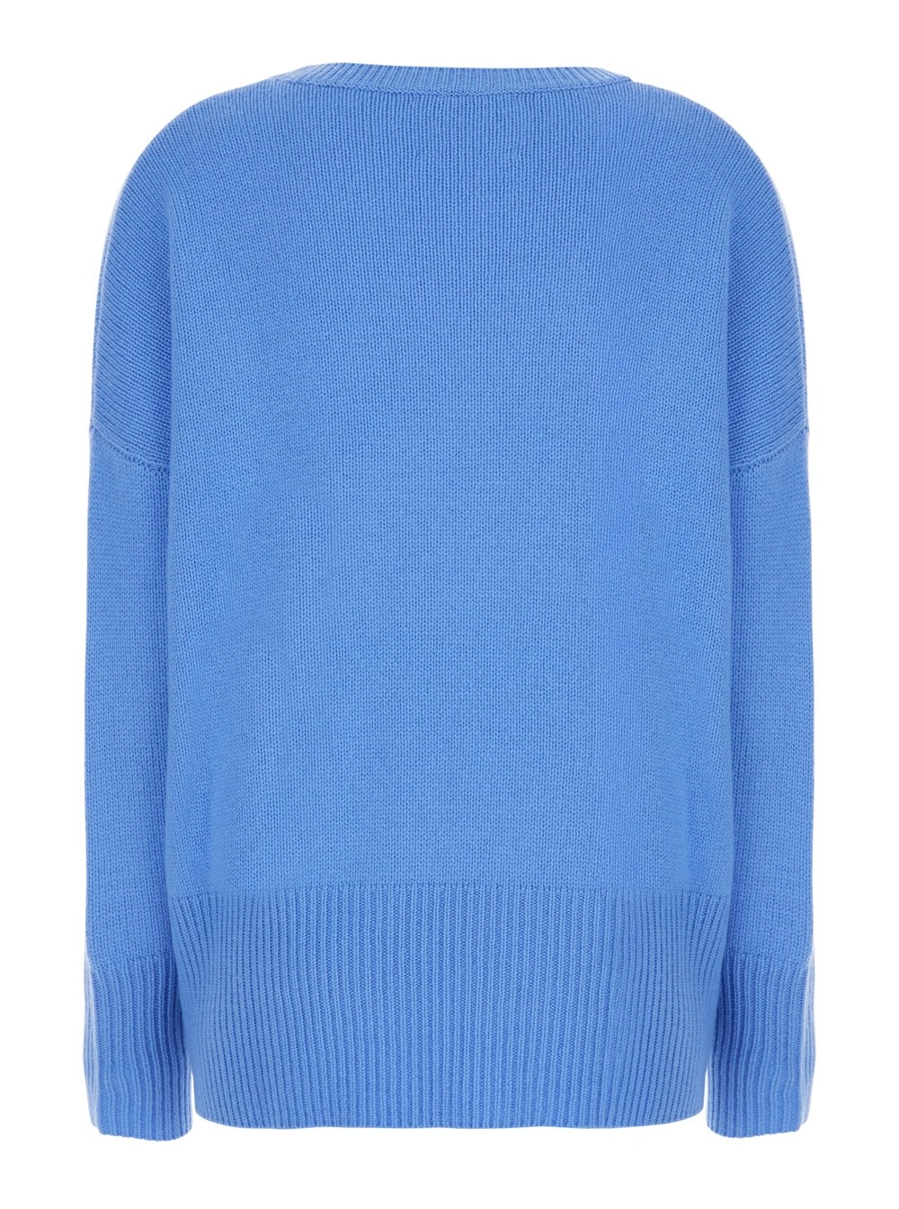 Lisa yang Maglione 'Mila' Girocollo con Rifiniture a Coste in Cashmere Azzurro Donna, view 2