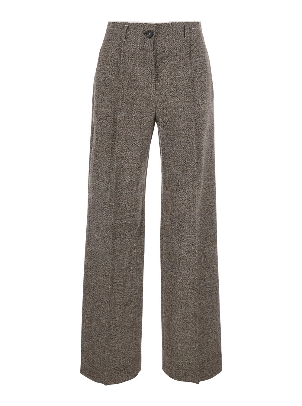 Tela Pantaloni 'Martini' con passanti per cintura in misto lana grigi donna