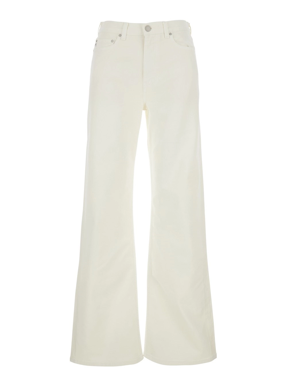 Ag jeans Jeans con Passanti per Cintura e Patch Logo sul Retro in Denim Bianchi Donna