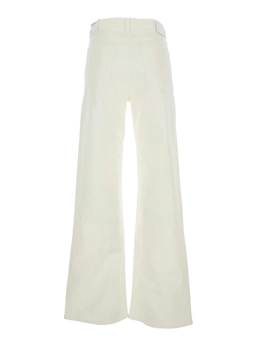 Ag jeans Jeans con Passanti per Cintura e Patch Logo sul Retro in Denim Bianchi Donna, view 2