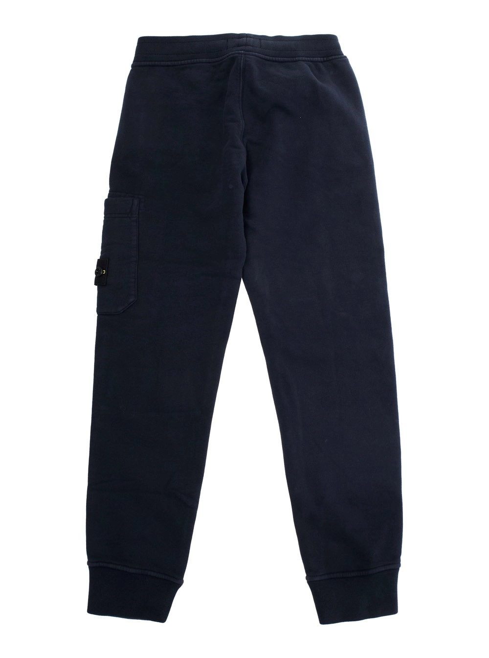 Stone island kids Pantalone con Vita Elasticizzata e Patch Logo sul Lato in Cotone Blu Bambino, view 2