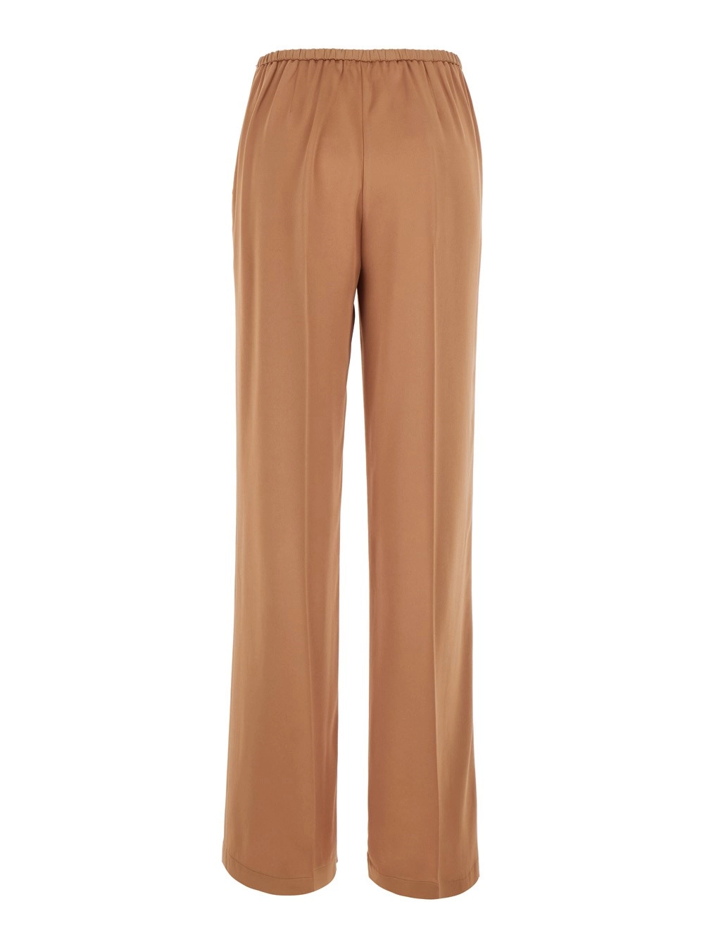 Forte_Forte Pantaloni con vita elasticizzata e due tasche laterali in misto viscosa rosa donna, view 2