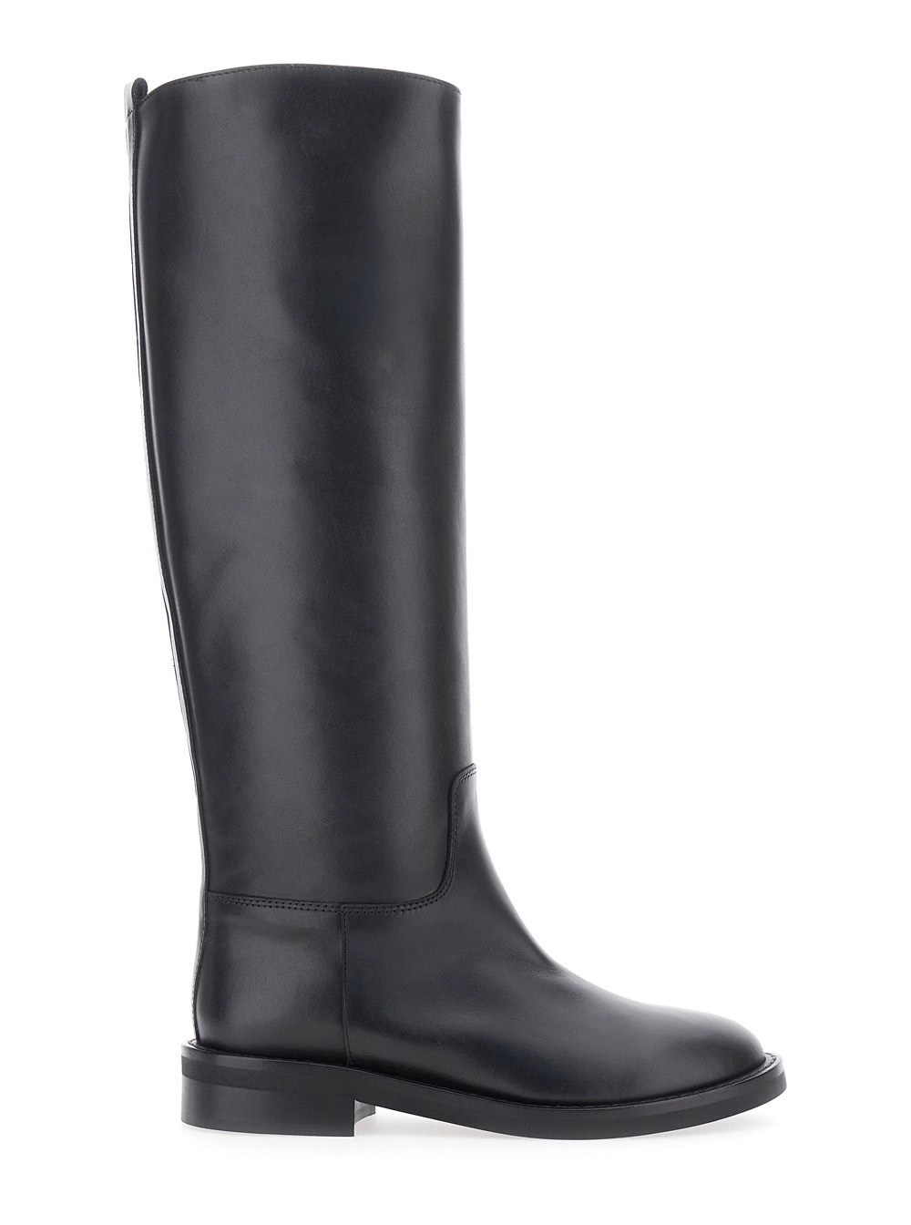 Via roma 15 Stivali Slip-On con Punta Rotonda in Pelle Neri Donna