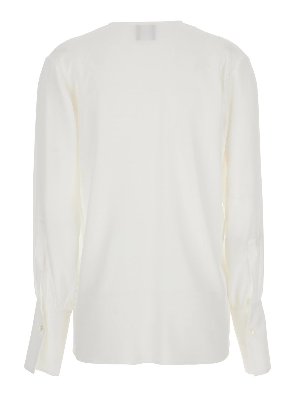 Leplain Camicia con Volant in Tessuto Leggero Bianco Donna, view 2