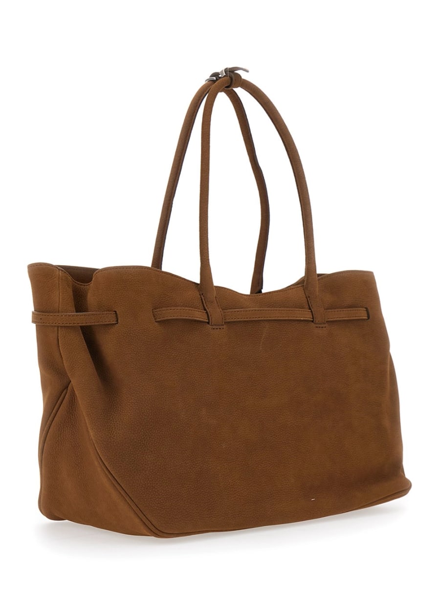 Margesherwood Borsa Shopping 'Grandma Used Bag' con Cinturino Regolabile e Placca Logo in Pelle Marrone Donna, view 3