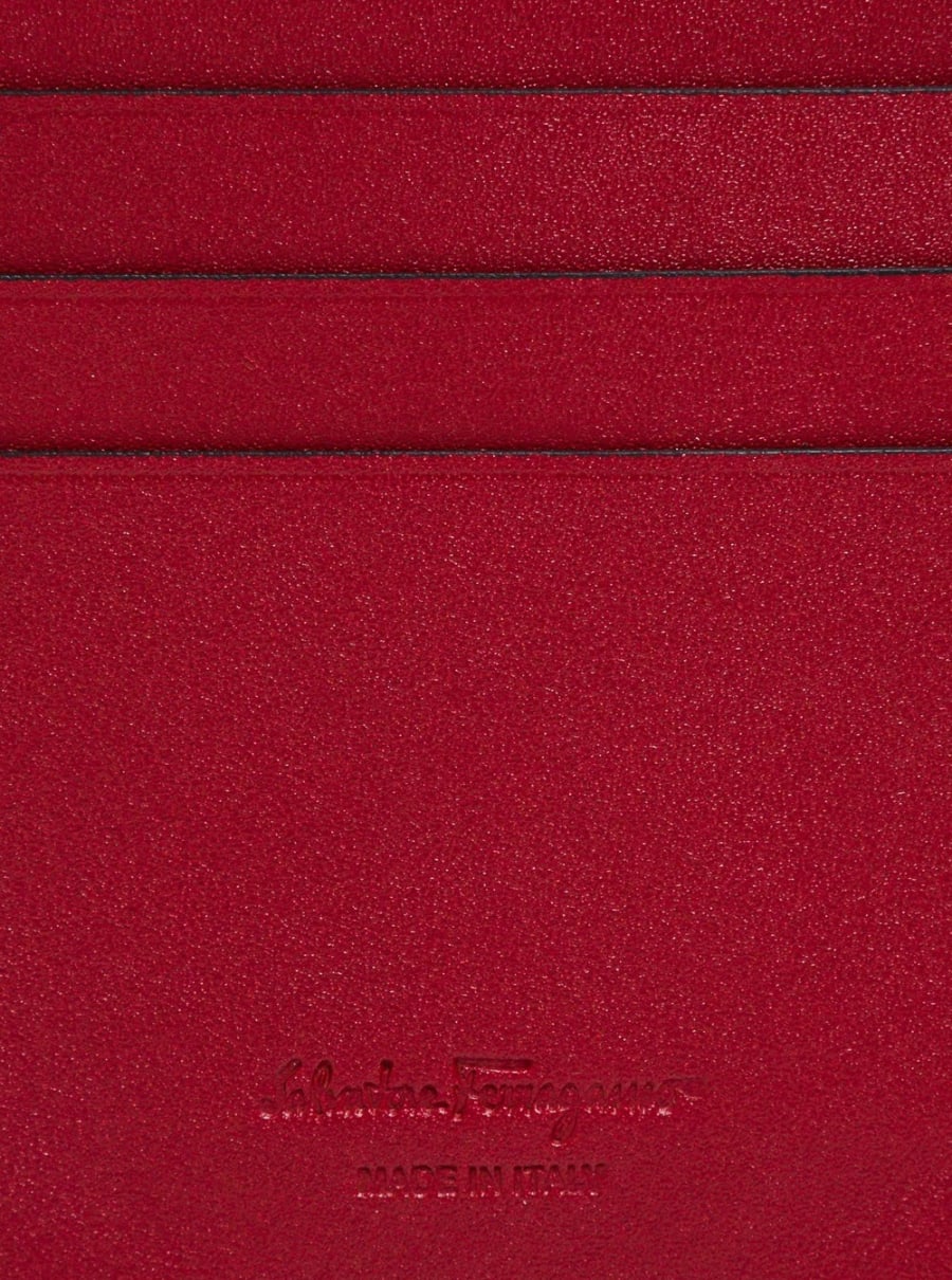 Ferragamo Portacarte 'Revival' con Fibbia Gancini sul Fronte in Pelle Nero Uomo, view 4