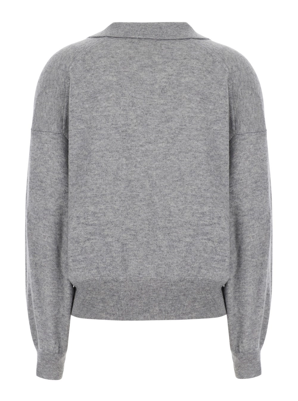 Lisa yang Maglione 'Katriel' con collo stile polo e rifiniture a coste in cashmere grigio donna, view 2
