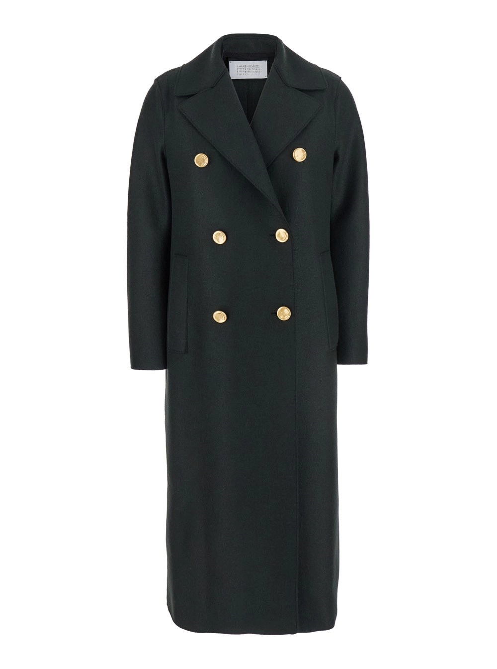 Harris wharf london Cappotto Doppiopetto con Revers Classici Ampi in Lana Verde Donna
