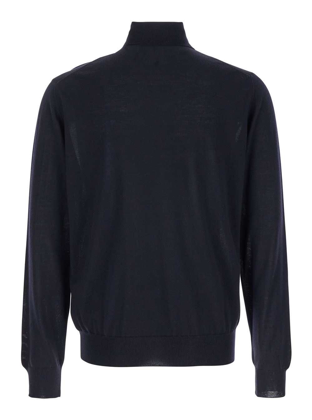 Leplain Dolcevita a Maniche Lunghe con Collo Alto in Lana Blu Uomo, view 2