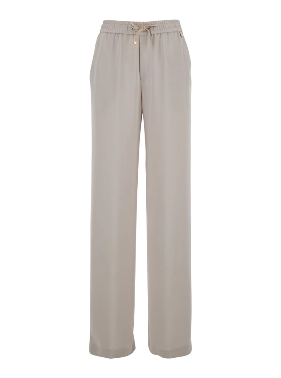 Herno Pantaloni Beige con Vita Elasticizzata in Tessuto Tecnico Donna