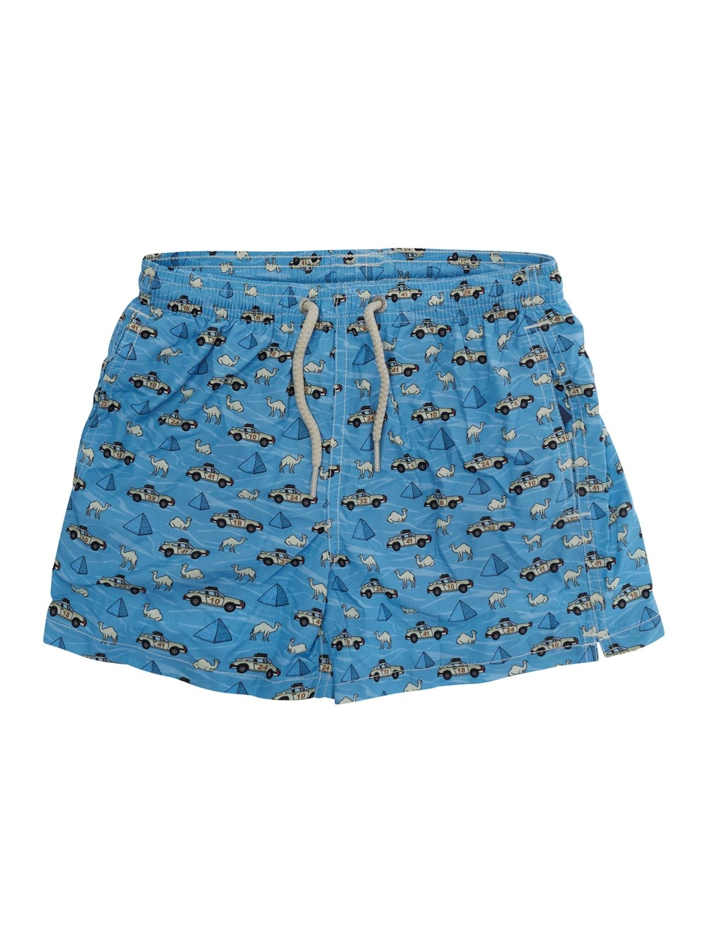 Mc2 saint barth kids Costume da bagno con stampa all-over in tessuto tecnico azzurro bambino