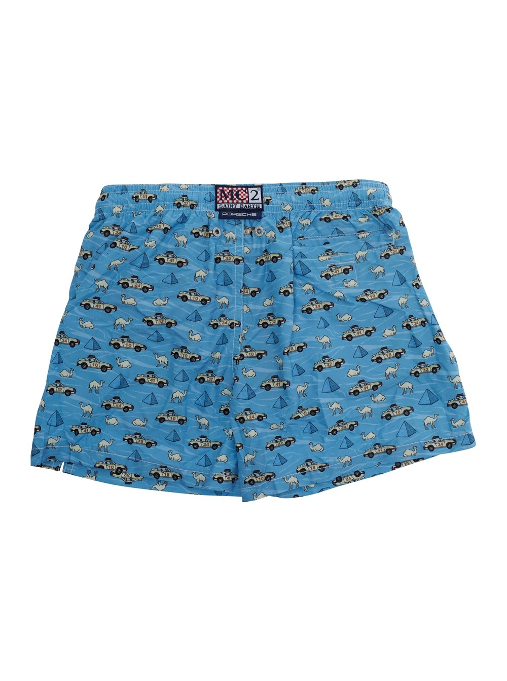 Mc2 saint barth kids Costume da bagno con stampa all-over in tessuto tecnico azzurro bambino, view 2