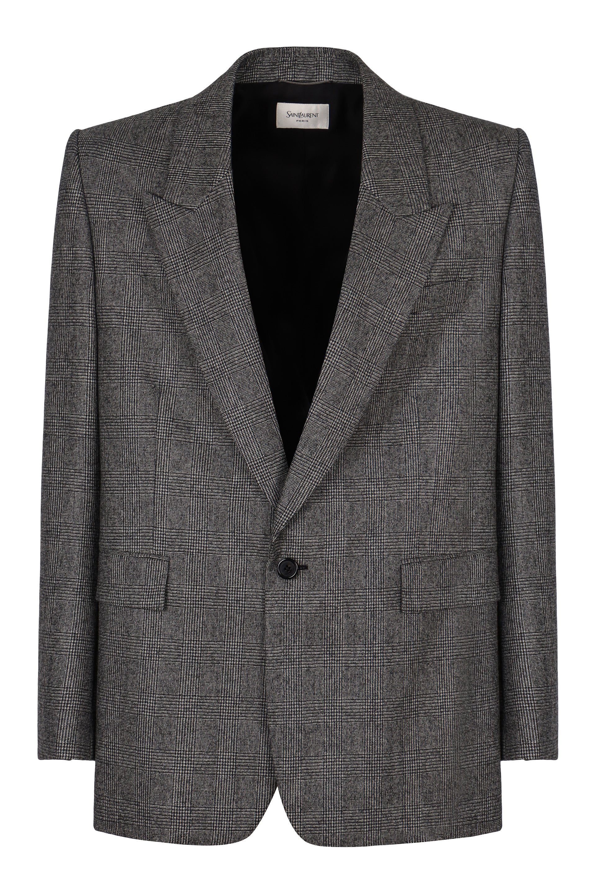 Saint Laurent Giacca in flanella di lana in Principe di Galles