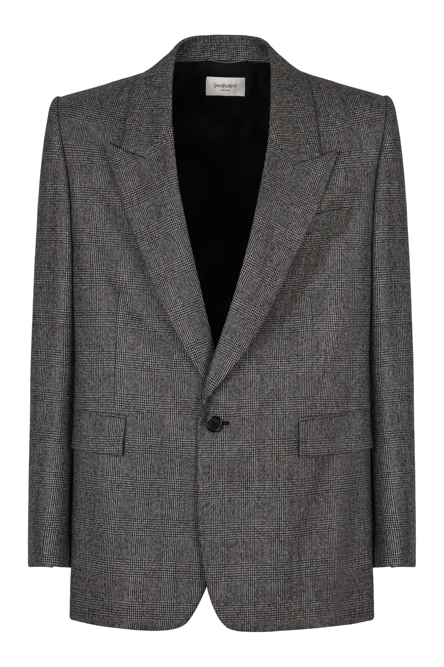 Saint Laurent Giacca in flanella di lana in Principe di Galles